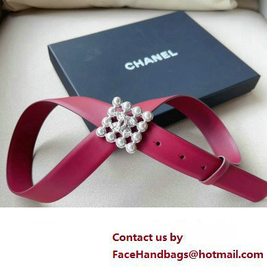 Chanel Width 3cm Metal  &  Glass Pearls calfskin belt AAA036 03 2024